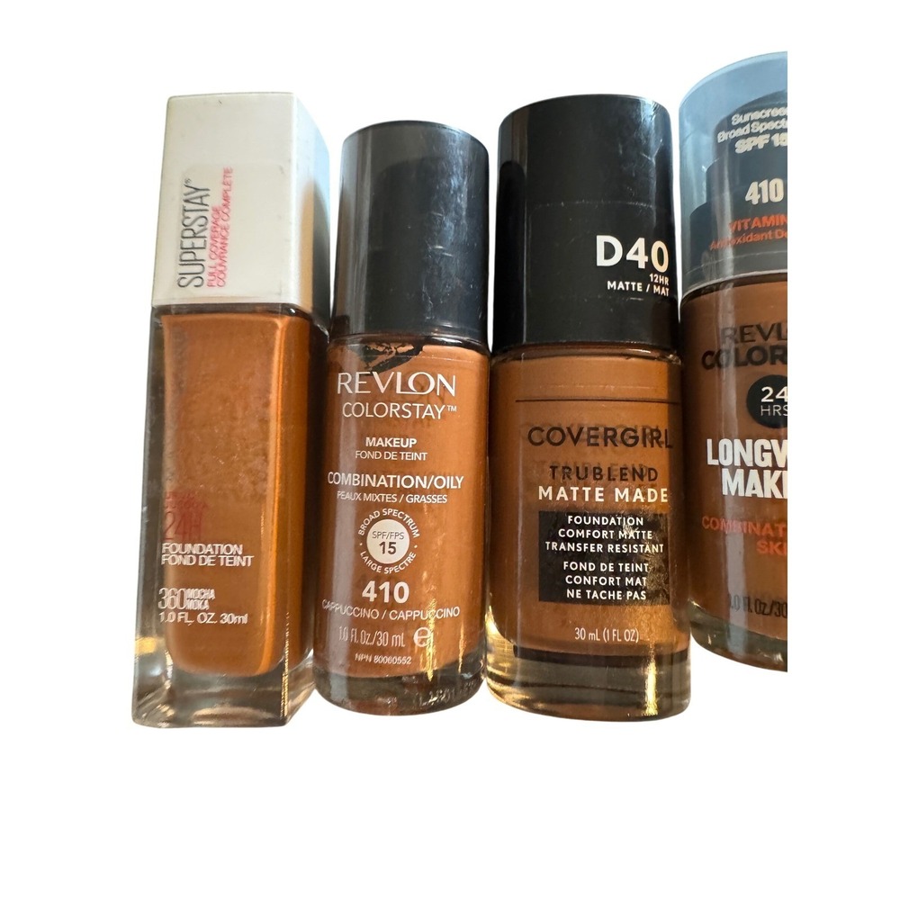 NEW! Deep Shade Foundation Bundle 5pc Cappuccino Mocha Mixed Brands Full Size